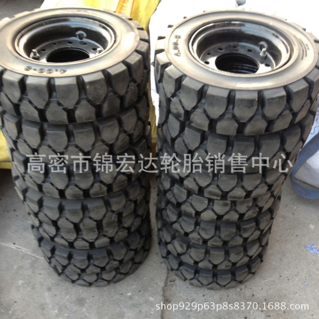 平板车轮胎 500-8  400-8 实心叉车轮胎含钢圈现货销售