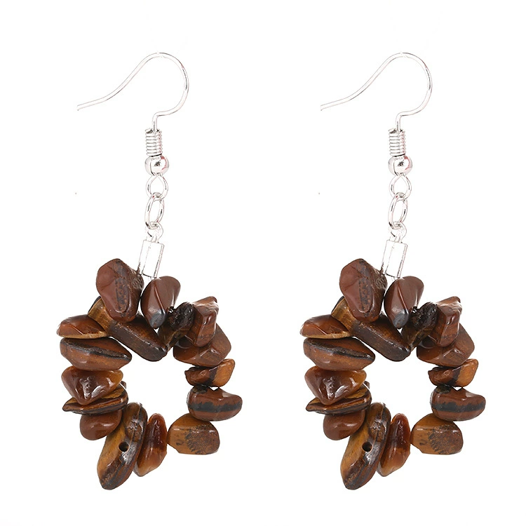 Multicoloured organic earrings with amethyst, simple and elegant design