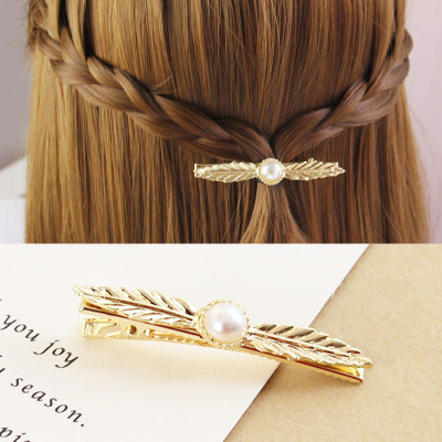 Comercio Exterior Accesorios para el cabello flequillo clip updo pelo headwear pajarita horquilla estilo coreano mariposa con incrustaciones perla Rana clip hembra