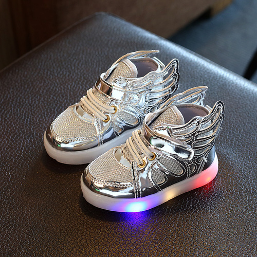 2020 New Spring and Autumn Luminous Flashing Shoes Children's Wings Children's Shoes Children's Baby Shoes Boys and Girls Sports Shoes Korean Version