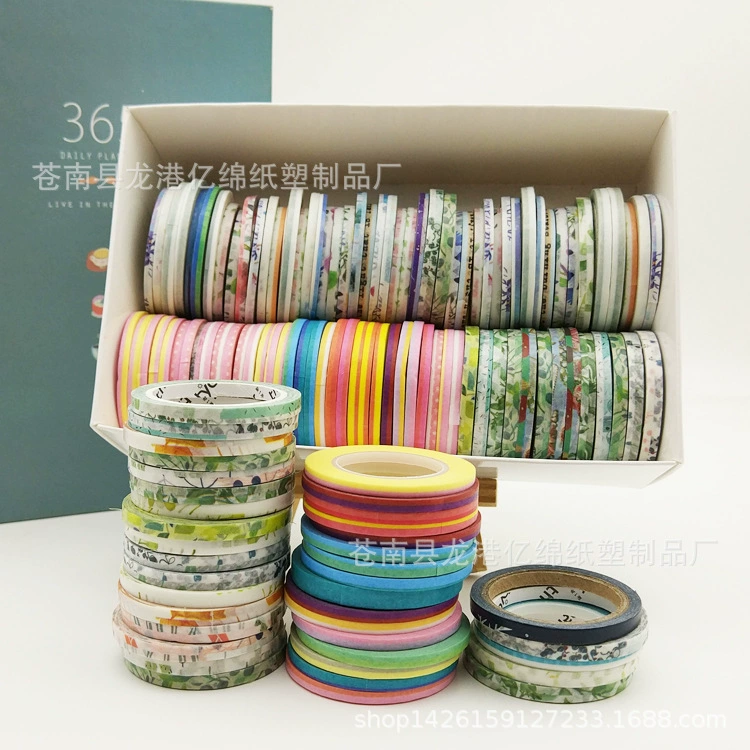 Декоративная рамка Washi-лента, ширина 3 мм, смешанные цвета, рулоны для блокнота, края фото