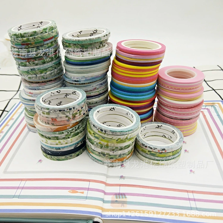 Декоративная рамка Washi-лента, ширина 3 мм, смешанные цвета, рулоны для блокнота, края фото