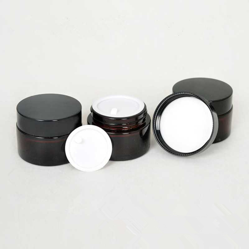 批发棕色化妆品玻璃瓶20克茶色膏霜瓶 30g 50g面霜瓶药膏体玻璃瓶