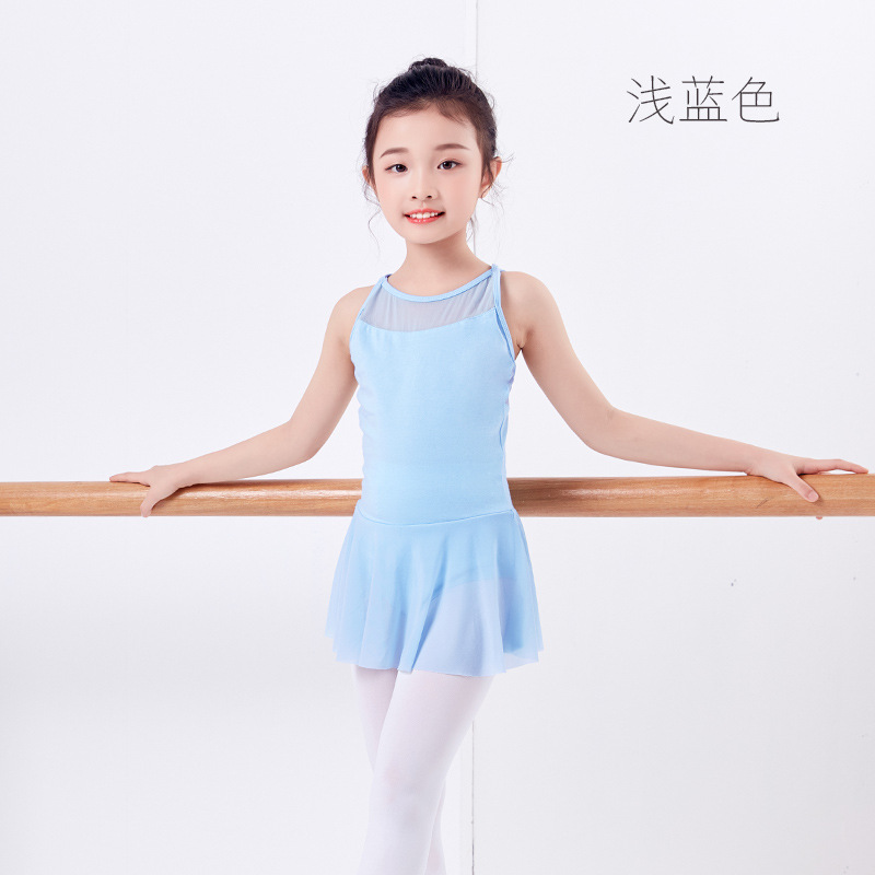 Ropa de baile de la muchacha Honda menos práctica niños Ballet chica baile Rosa Suave neto Latino danza falda ropa