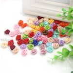 1厘米 1.5cm迷你型小手工丝带玫瑰花 diy发饰 饰品 缎带装饰花朵