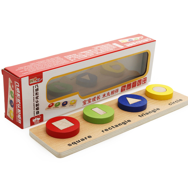 Madera de los niños forma geométrica columna juego bloques construcción ayuda enseñanza educación temprana bebé educación juguetes al por mayor
