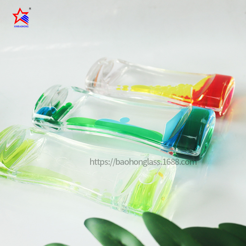 Fábrica de dos colores de goteo de aceite líquido reloj de arena creativo juguete de los niños regalo temporizador descompresión artefacto decoración al por mayor