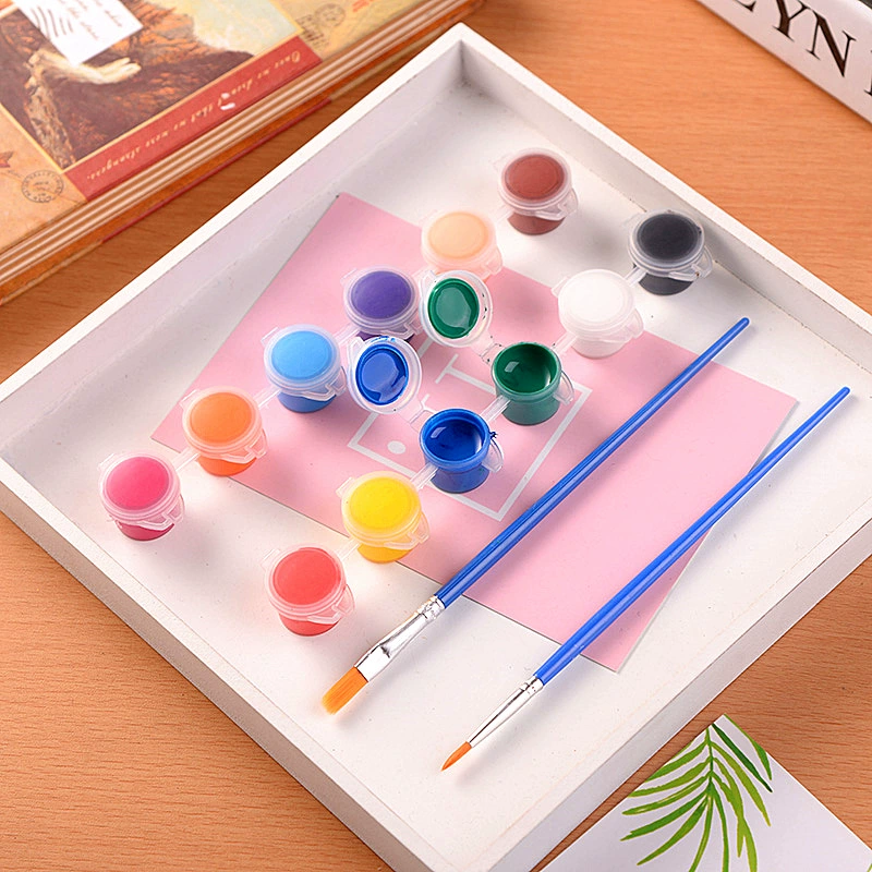 3ml12 Цвет Акриловый Пигмент Дети Изобразительное Искусство Живопись Акварельный Пигмент Дерево Холст Штукатурка Пигмент Кисть Костюм