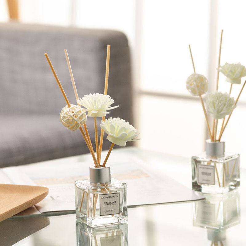 Aromaterapia libre de fuego aceite esencial flor seca ratán sándalo incienso hogar dormitorio aromaterapia perfume inodoro desodorante aromaterapia botella