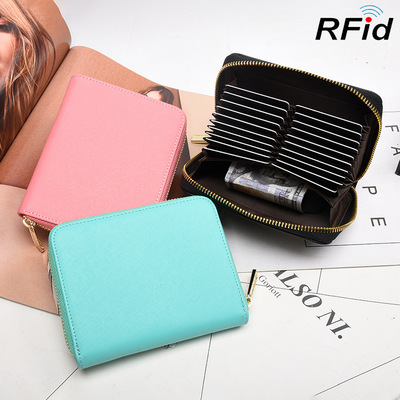 man Organ genuine leather RFID Card package Ladies Ferrule multi-function Card package Driver's license coin purse entrance guard card