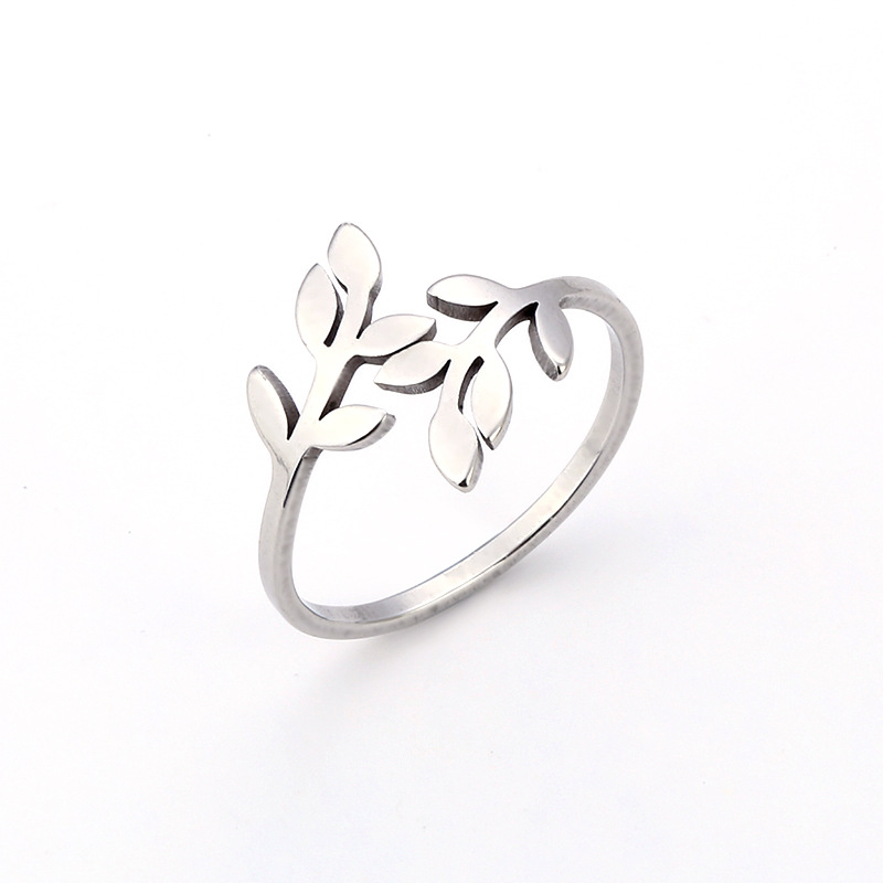 Venta directa de joyería de acero inoxidable, anillos huecos de acero titanio, electrocardiograma, figura 8, lema de seis caracteres, diseño original al por mayor. image 5