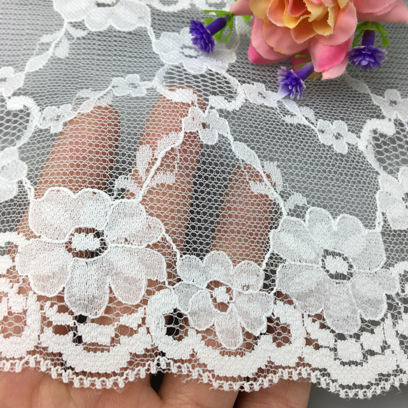 13.5CM小梅花双边蕾丝 加密网孔股线蕾丝花边 手感柔软 可染色