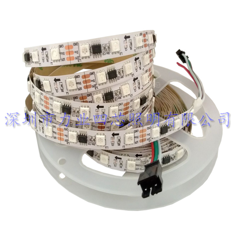 追逐跑马灯带12V WS2811幻彩灯条 60灯外置ic可编程 全彩流星灯带