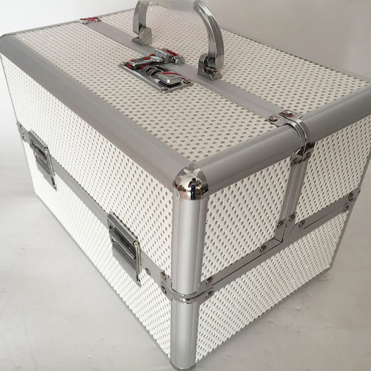厂家供应五金收纳箱铝合金abs面料化妆工具箱大号密码化妆箱
