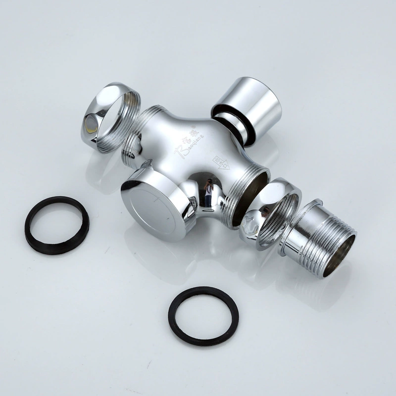 Flush Valve copper hand-press bidet toilet flush valve self-closing with delay four-way factory wholesale