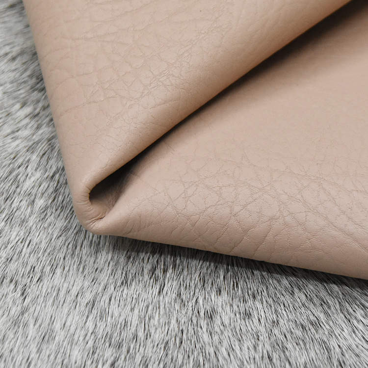 头层牛皮杏色压树皮纹整张真皮