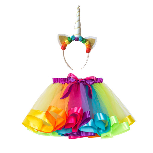 Cross-border girls' tutu skirt with hair accessories, children's skirt, European and American children's clothing tutu princess skirt wholesale