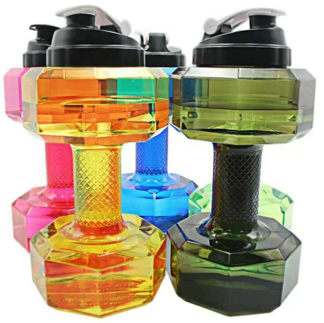Creativo al aire libre gran mancuerna taza de agua 2200L gran capacidad de plástico deportes fitness hervidor deportes hervidor taza de agua