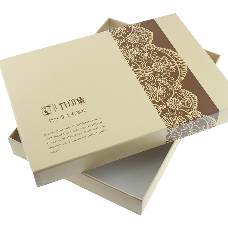 家纺丝绸四件套天地盖礼盒特种纸印刷 乳胶枕硬纸板包装盒彩盒