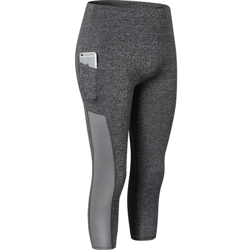Women's Side Pocket Yoga Seven-Eighth Pants Fitness Running Elastic Tight Wish Quick-Dry Sweat-Wicking Seven-Eighth Pants 2087