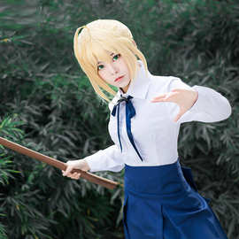 Fate stay night命运之夜Saber吾王常服cosplay一件代发JK学生装