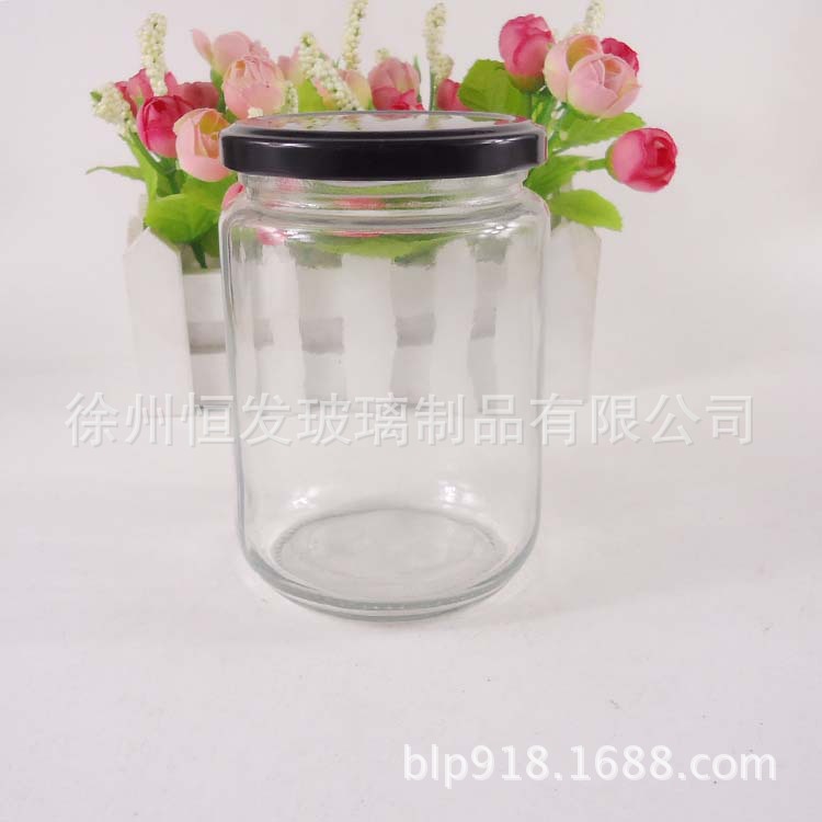 现货供应蜂蜜瓶 350ml玻璃瓶 果酱瓶辣酱酱菜瓶含盖芝麻酱瓶批发
