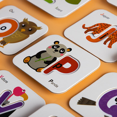 小侯鳥 益智拼圖雙面紙卡數字字母拼拼樂 認知早教兒童學習玩具