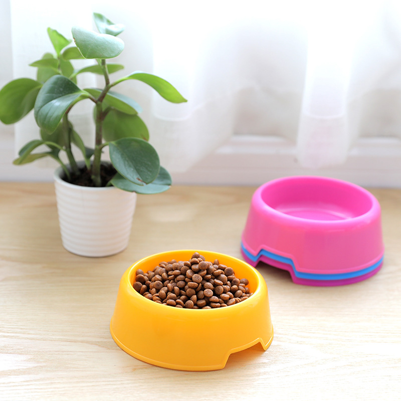 Candy color lightweight plastic single bowl spot wholesale plastic dog bowl small dog pet bowl manufacturers