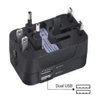 Переходник универсальный BISON202 с двумя USB 2.21A, заводская поставка, глобальный универсальный конвертер