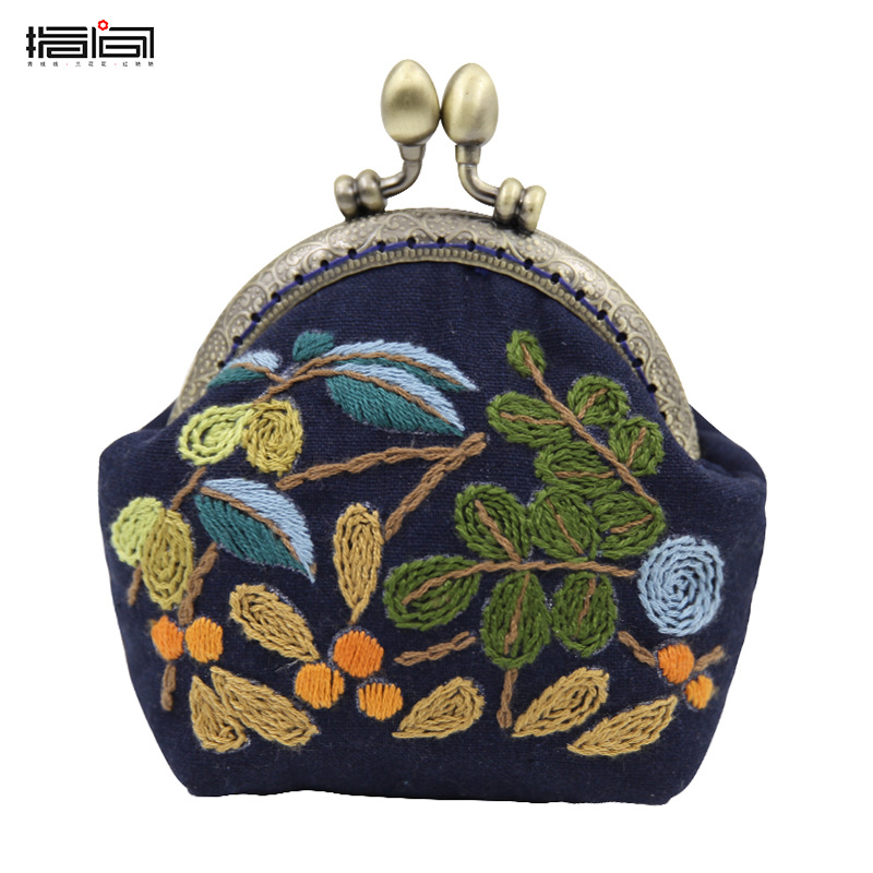 Jinhao tela de bolsillo Bolsa de Oro hecho a mano material de bricolaje bolsa de almacenamiento de flores de tela artesanía cartera