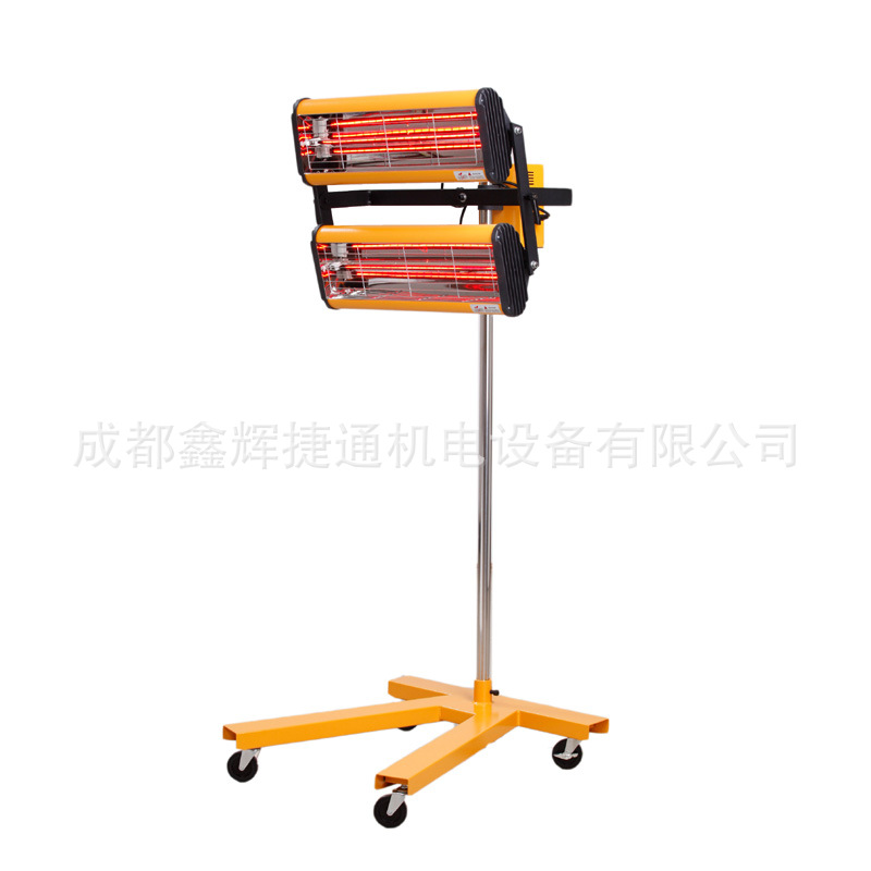 微电脑版两管短波红外线烤漆灯汽车烘烤机移动式2管烤灯AU-602