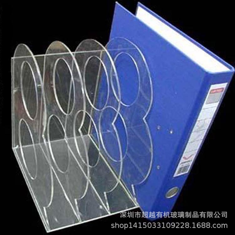 透明亚克力文件架办公桌面竖款资料收纳架格子管理架亚克力文件盒
