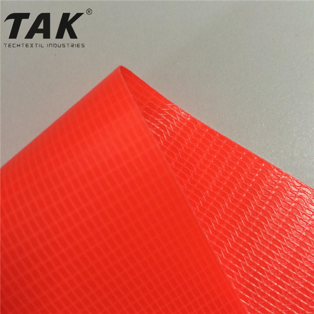 荧光红夹网布 荧光红PVC夹网布 荧光红PVC篷布 荧光红涂层布