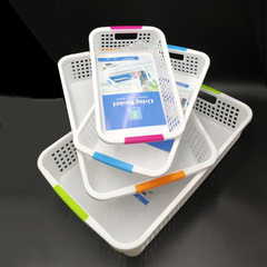 Large, medium, and small plastic baskets storage baskets rectangular trays toy storage baskets miscellaneous document baskets white storage baskets