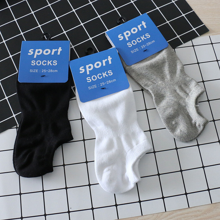 Summer Thin Low Mouth Men's Boat Socks Shallow Mouth Invisible Socks Casual Short Socks Extreme Sports Socks Solid Color Socks