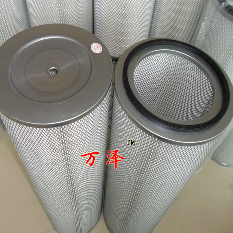 万泽厂家订工业除尘滤筒聚酯纤维 空气净化外支撑网除尘滤筒