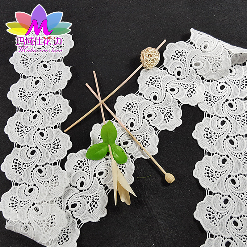 厂家直供 新款牛奶丝条码花边 时尚个性窗帘服饰花边辅料