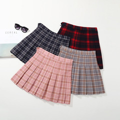 Children's new Korean-style middle children's grid half skirt summer baby waist skirt children pleated short skirt performance uniform