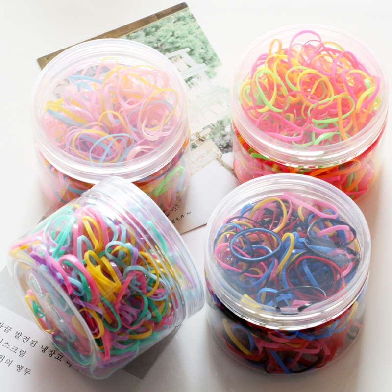 糖果罐子装发绳打结不伤发一次性发圈头绳发女饰品批发加厚款