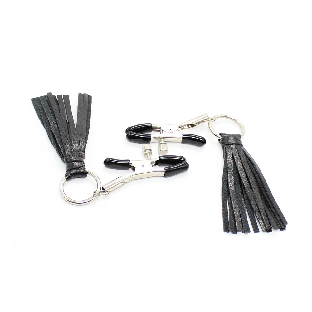 Tienda de la fábrica juguetes sexuales juguetes adultos productos sexuales PU borla clip de mama juguetes alternativos vinculante clip