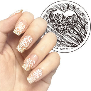 Cross-border nail art printing template lace Christmas printing steel plate round template YZW-Y series