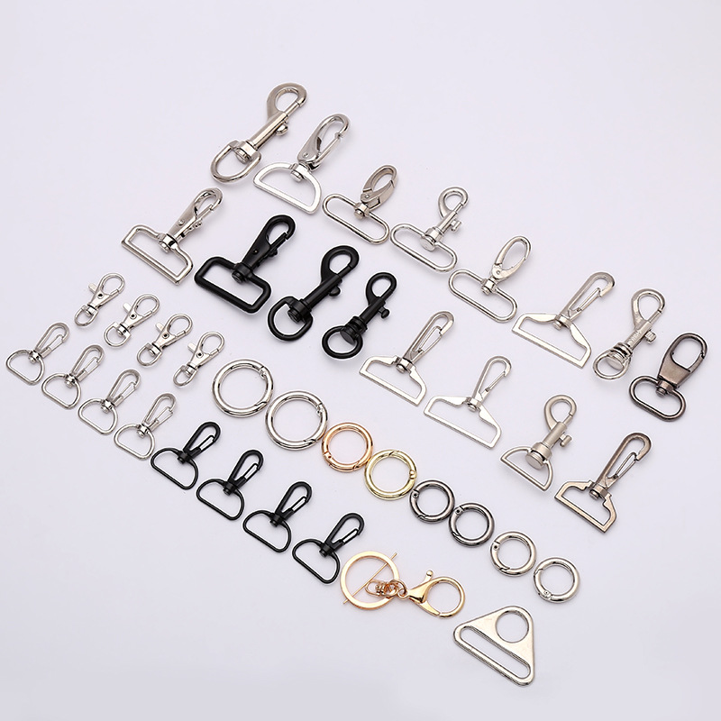 Reparación hecha a mano bolsa de cuero accesorios bolsa de hardware hebilla perro hebilla primavera llavero gancho hebilla bolsa Correa accesorios gancho hebilla