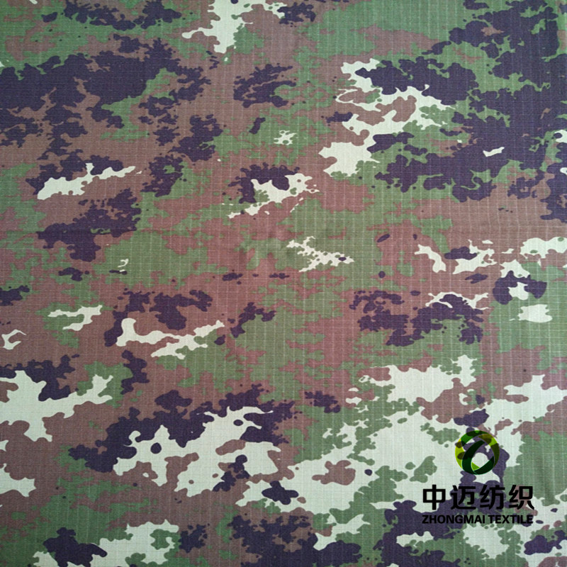 海JUN陆战队迷彩TC16*16/108*54抗撕裂三粒格五分格 染料迷彩印花