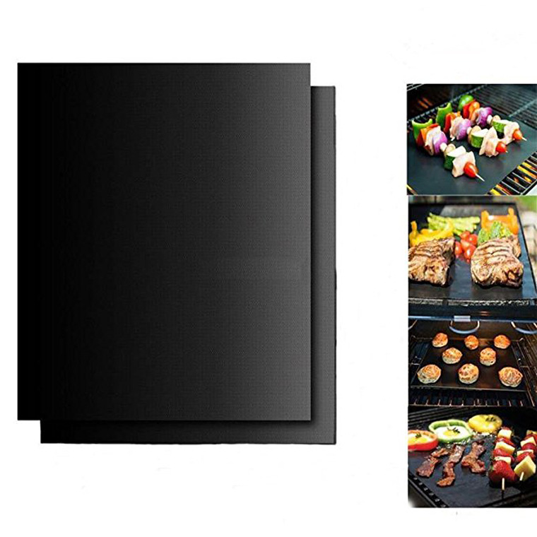 Venta al por mayor de fibra de vidrio de teflón barbacoa antiadherente barbacoa estera para hornear Mat traje