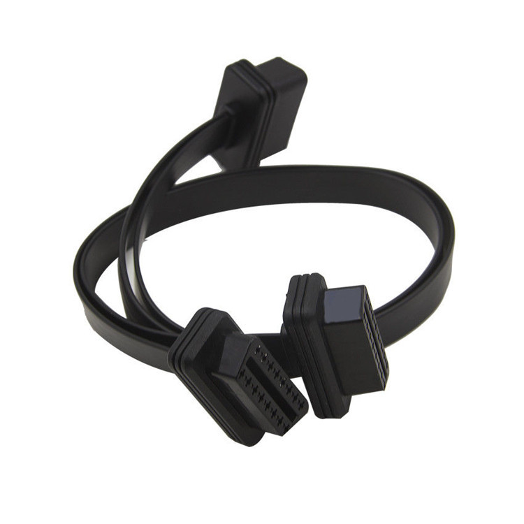 OBD2 延长扁线16Pin OBD cable扁线 一分二面条扁线转接线 16芯