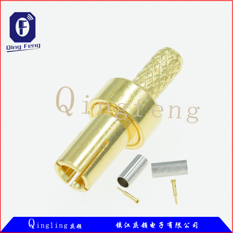 TS9直头射频连接器 TS9-J-1.5压接RG174馈线 全铜镀金天线转接头