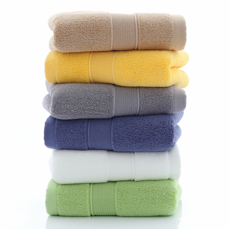 Towel Set with Thickened and Encrypted Weave, Absorbent Plain Color Face Towel, Can Be Printed with Logo, Soft and Skin-Friendly, Portable for Bathing