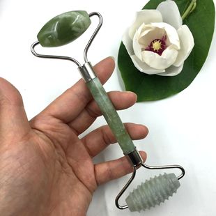 Natural Jade beauty container beauty massage jade roller facial massage stick jade push welding without Silk removal
