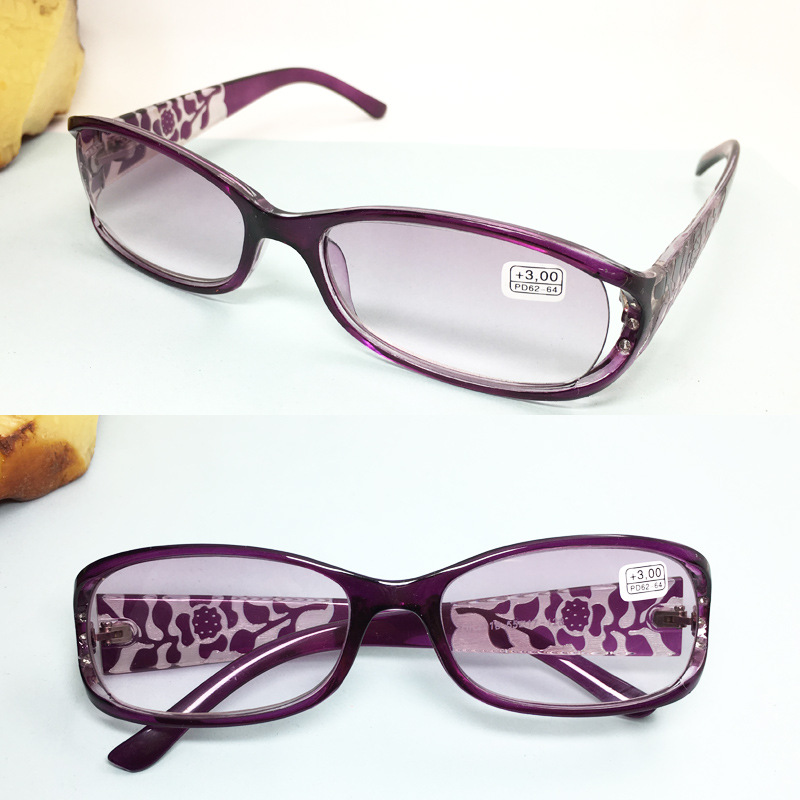 Purple Diamond Frame Gradient Purple Lenses Women's Reading Glasses…