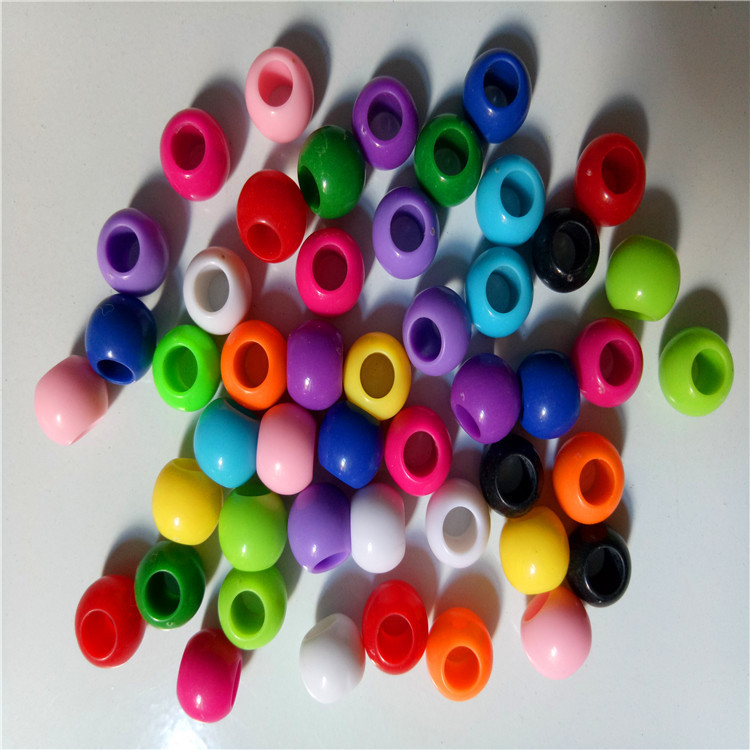 Yiwu Wholesale Acrylic Beads Solid Color Large Hole Round Beads Barrel Beads DIY Handmade Beading Jewelry Accessories